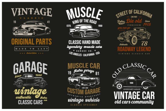 Download American Muscle Old Cars T-shirts Bundle - Premium Resources