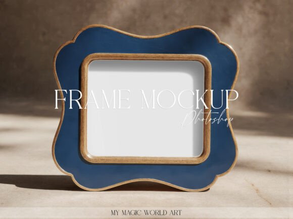 Download Blue Frame Mockup PSD | Horizontal Print - Mockup psd Collection