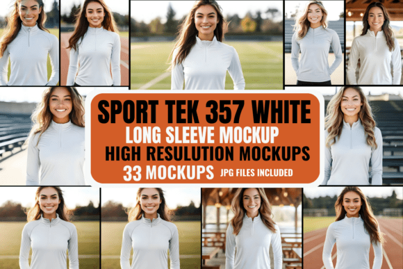 Download Sport Tek 357 White Long Sleeve Mockups - Mockups Collection