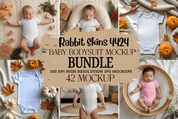 Download Rabbit Skins 4424 Baby Bodysuit Mockups - Mockups Collection