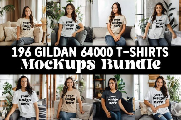 Download Gildan 64000 T-Shirts Mockups Bundle - Mockups Collection