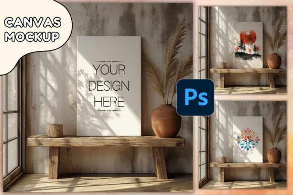 Download Poster Mockup PSD Canvas Mockup Wallart - Mockup psd Collection