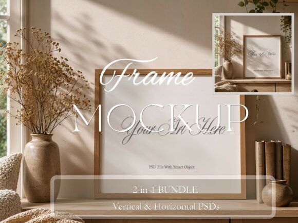 Download Oak Frame Mockup PSD 2 Pack Scandinavian - Mockup psd Collection