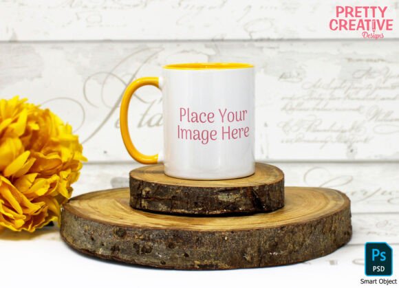 Download Yellow Handle Single Mug Smart Mockup - Art mockup Collection