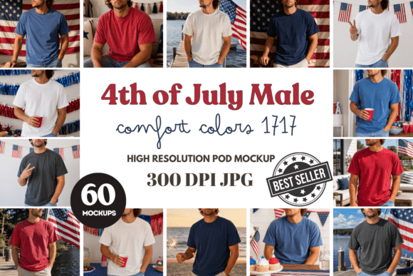 Download Comfort Colors 1717 4th of July Mockups - Mockups Collection