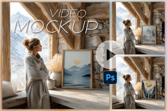Download Wallart Video Mockup PSD Frame Mockup - Mockup psd Collection