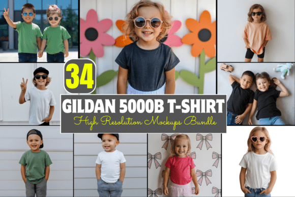 Download Gildan 5000B T-Shirt Mockups Bundle - Mockups Collection