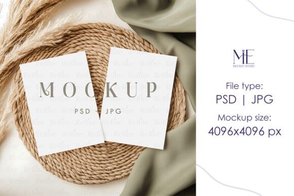 Download Double 5x7 Invitation Cards Mockup PSD - Mockup psd Collection