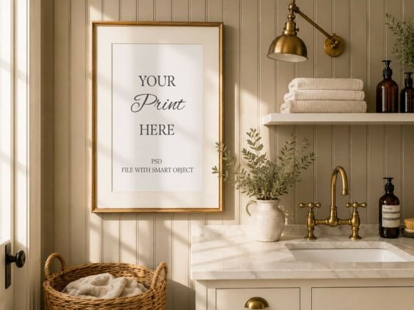 Download Bathroom Frame Mockup Poster Art Mockup - Art mockup Collection