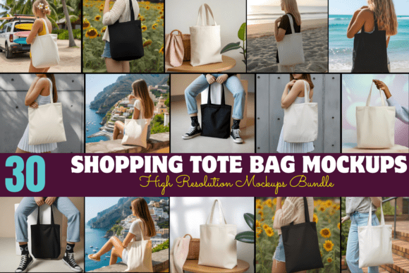 Download Shopping Tote Bag Mockups Bundle - Mockups Collection