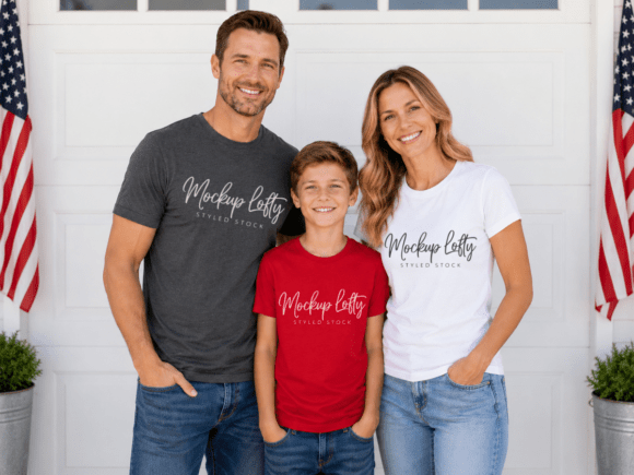 Download BC3001 4th of July Family Group Mockup - Group mockup Collection