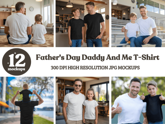 Download Daddy and Me Father's Day Tshirt Mockups - Mockups Collection