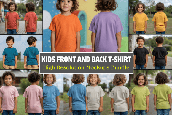 Download Kids Front and Back T-Shirt Mockups - Mockups Collection