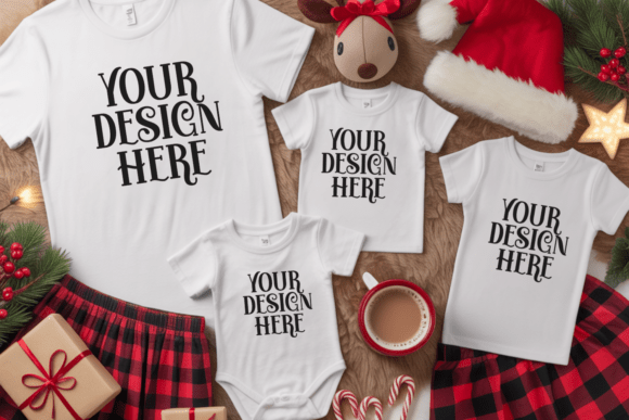 Download Christmas Family Group T-Shirt Mockups - Mockups Collection