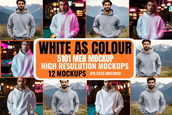 Download White AS Colour 5101 Men Mockups Bundle - Mockups Collection