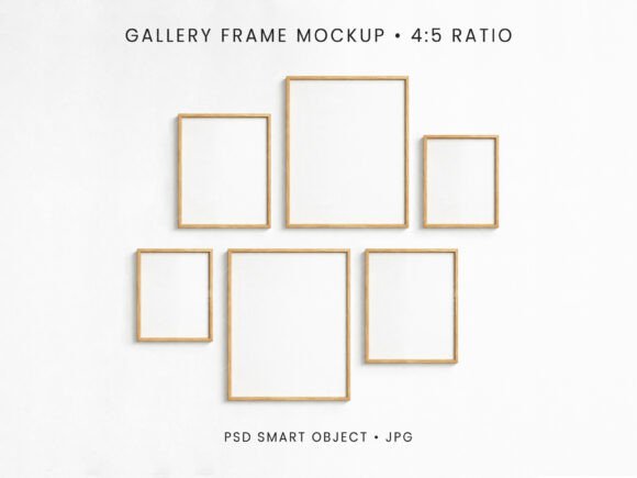 Download 4:5 Ratio Gallery Frame Mockup PSD JPG - Mockup psd Collection