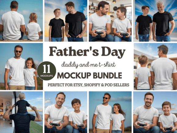 Download Daddy &amp; Me Father's Day T-Shirt Mockups - Mockups Collection