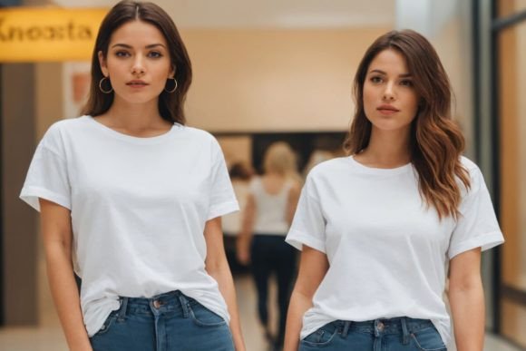 Download Women Wearing White T-Shirt Mockups - Mockups Collection