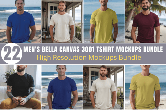 Download Men's Bella Canvas 3001 Tshirt Mockups - Mockups Collection