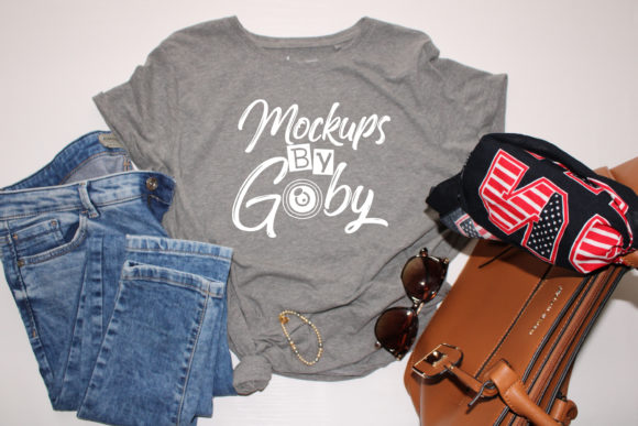 Download Gray T-shirt Mockups, Woman Design - Mockups Collection