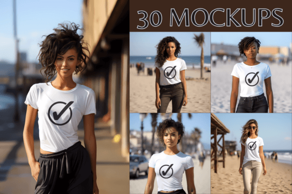 Download Women White T-Shirt Mockups - 30 Templates - Mockups Collection