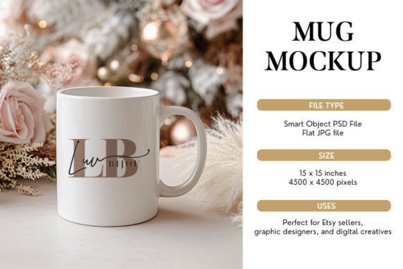Download Romantic Christmas Mug Mockup PSD &amp; JPG - Mockup psd Collection