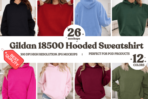 Download Gildan 18500 Hooded Sweatshirt Mockups - Mockups Collection