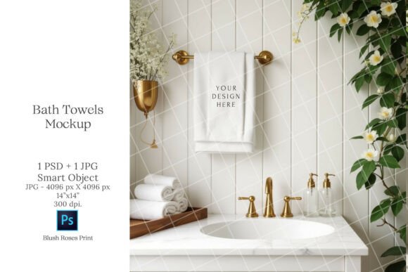 Download Bath Towel Set Mockup PSD Smart Object - Mockup psd Collection