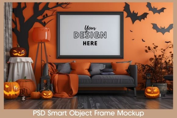 Download Spooky Halloween Wall Art Mockup Framed - Art mockup Collection
