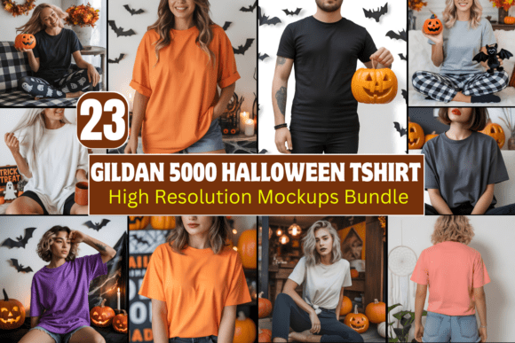 Download Gildan 5000 Halloween Tshirt Mockups Bun - Mockups Collection