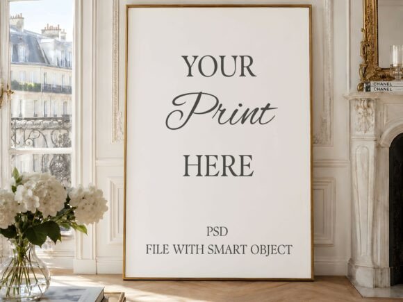 Download Parisian Gold Floor Frame Mockup PSD - Mockup psd Collection