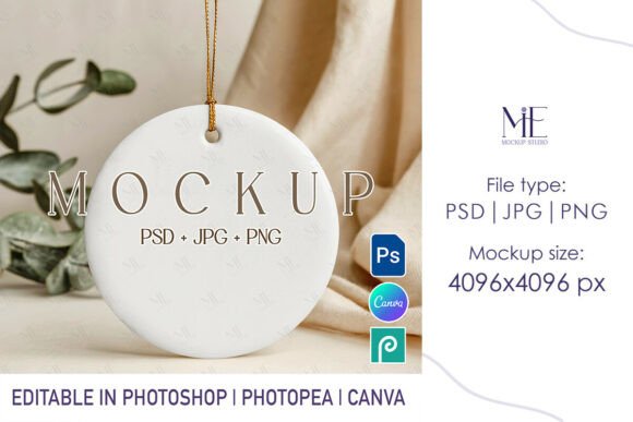 Download Boho Round Ceramic Ornament Mockup PSD - Mockup psd Collection