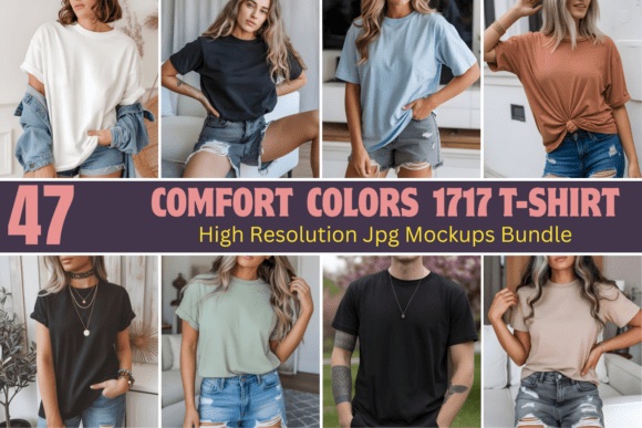 Download Comfort Colors 1717 T-Shirt Mockups Bund - Mockups Collection