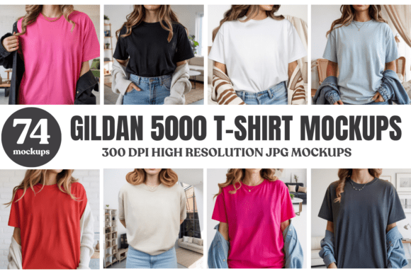 Download Gildan 5000 T-Shirt Mockups Bundle - Mockups Collection