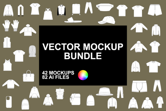 Download Vector Clothing Mockups Bundle - Clothing mockup Collection