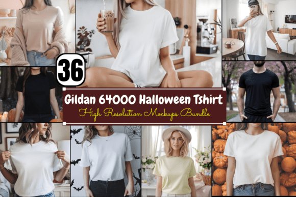 Download Gildan 64000 Halloween Tshirt Mockups Bu - Mockups Collection