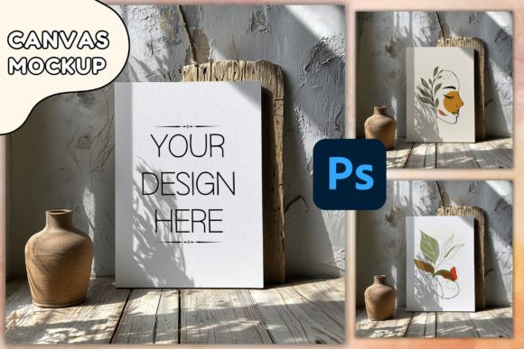 Download Wallart Mockup PSD Canvas Mockup Poster - Art mockup Collection