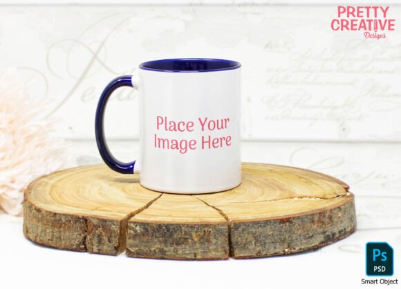 Download Navy Handle Single Mug Smart Mockup - Art mockup Collection